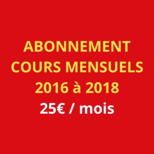 Abonnement Mensuel Cours Enfant - 2016 à 2018 - 25€